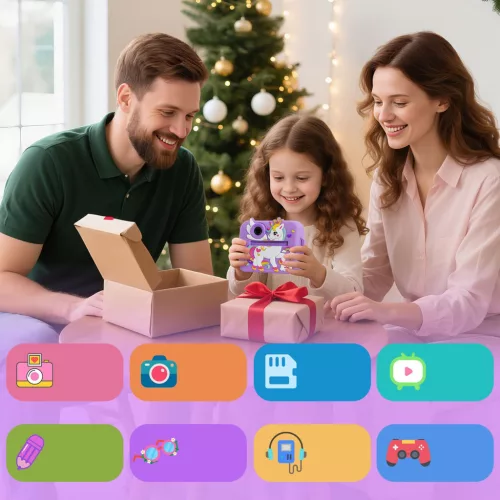 digitális fényképezőgép gyerekeknek hőnyomtatóval lila
