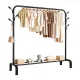 RENEW FORCE® Álló ruhaállvány 110 × 40 × 146 cm – fém ruhásszekrény cipőpolccal