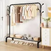 RENEW FORCE® Álló ruhaállvány 110 × 40 × 146 cm – fém ruhásszekrény cipőpolccal