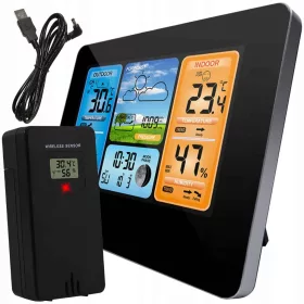   RENEW FORCE® Időjárás állomás színes LCD kijelzővel és vezeték nélküli kültéri érzékelővel