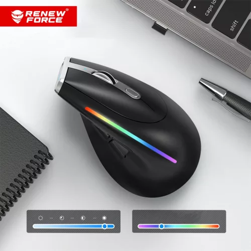 Vezeték nélküli Bluetooth + USB 2,4 GHz-es függőleges egér
