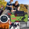 NAPELEMES hordozható vészjelző rádió  POWERBANKKEL ÉS DINAMÓVAL 2000mAh FM-AM2 090