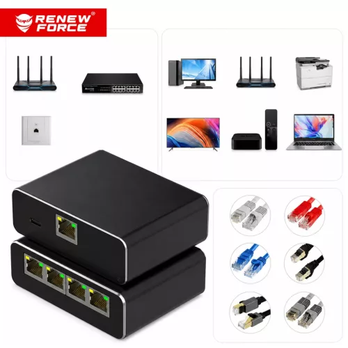 RENEW FORCE® Típus: Gigabit Ethernet switch RJ45 1×4