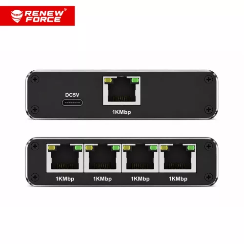 RENEW FORCE® Típus: Gigabit Ethernet switch RJ45 1×4