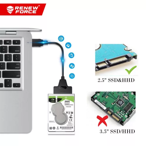 RENEW FORCE SATA USB 3.0 adapter 2,5"-os HDD-khez és SSD-khez