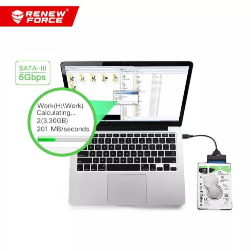 RENEW FORCE SATA USB 3.0 adapter 2,5"-os HDD-khez és SSD-khez