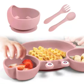 SZILIKON evőeszközkészlet GYERMEKEKNEK TAB-SET1-PINK
