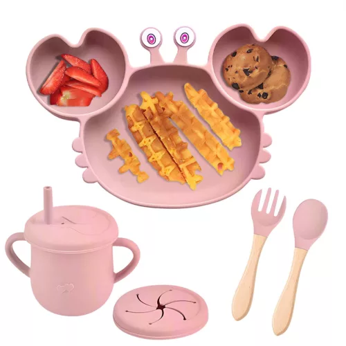SZILIKON evőeszközkészlet GYERMEKEKNEK TAB-SET1-PINK
