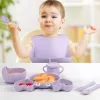 SZILIKON GYERMEK EVŐESZKÖZKÉSZLET TAB-SET1-VIOLET
