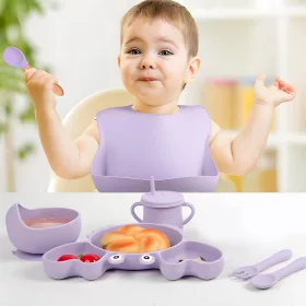 SZILIKON GYERMEK EVŐESZKÖZKÉSZLET TAB-SET1-VIOLET