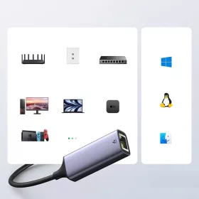 RENEW FORCE® USB-RJ45 Ethernet Adapter
