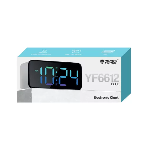RGB ELEKTRONIKUS ÓRA YF6612-FEHÉR